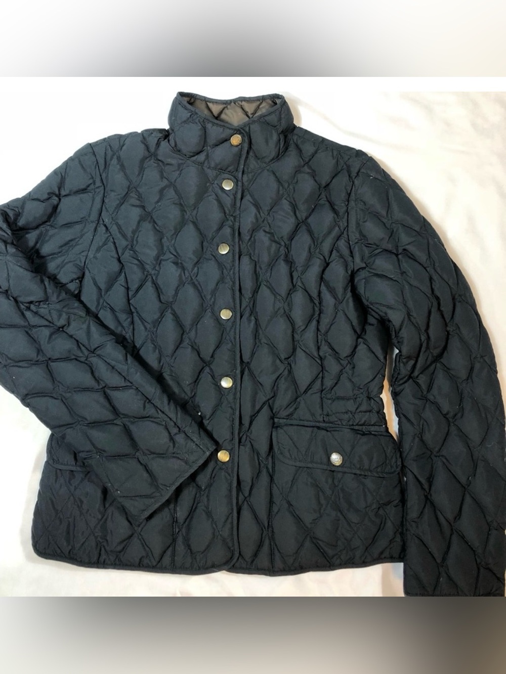 Eddie Bauer Seattle Quilted Goose Down Ladies Jacket Size M Black
